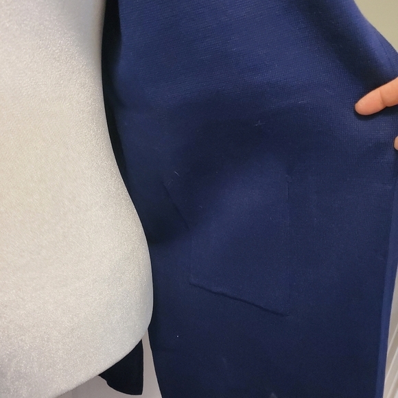 NWT Merokeety Navy Blue Open Front Midi Length Cardigan Size Large, Classic - Picture 2 of 9